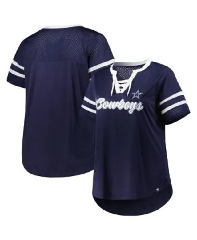 Fanatics Women's Dallas Cowboys Lace-Up T-Shirt - Navy - S Each