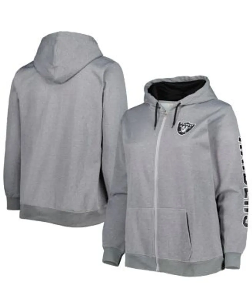 Profile Women's Heather Charcoal Las Vegas Raiders Plus Size Fleece Full-Zip  Hoodie Jacket