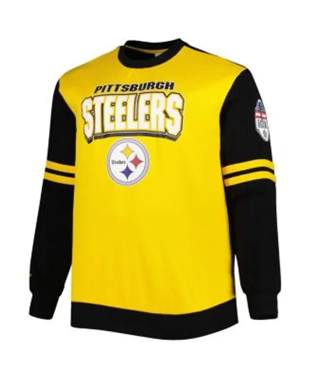 Pittsburgh Steelers Mitchell & Ness Women's Color Block Pullover Sweatshirt  - Gold/Black