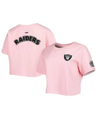 Women's WEAR by Erin Andrews White Las Vegas Raiders Celebration Cropped  Long Sleeve T-Shirt