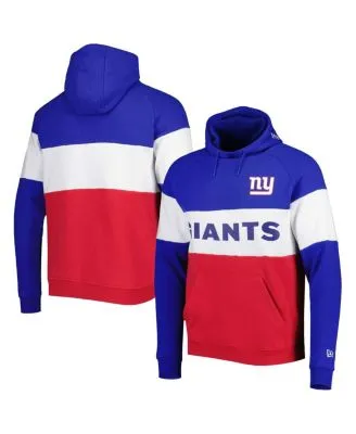 New York Giants Nike Color Block Fleece Performance Pullover Hoodie - Black