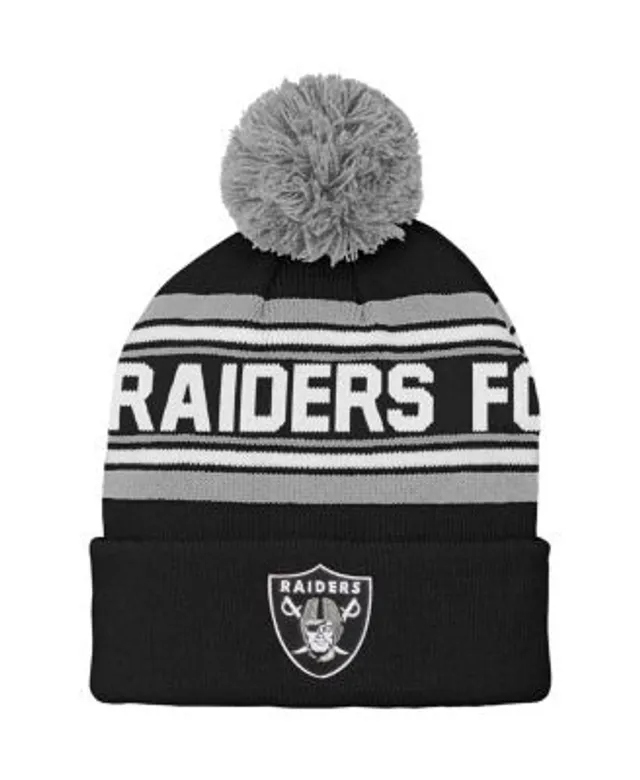 Las Vegas Raiders Infant Football Head Knit Hat with Pom - Brown