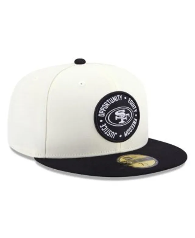 Men's New Era Cream/Black San Francisco 49ers Chrome Collection 59FIFTY  Fitted Hat