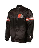 Men's Starter Brown Cleveland Browns Varsity Satin Full-Snap Jacket XL / Browns Brown