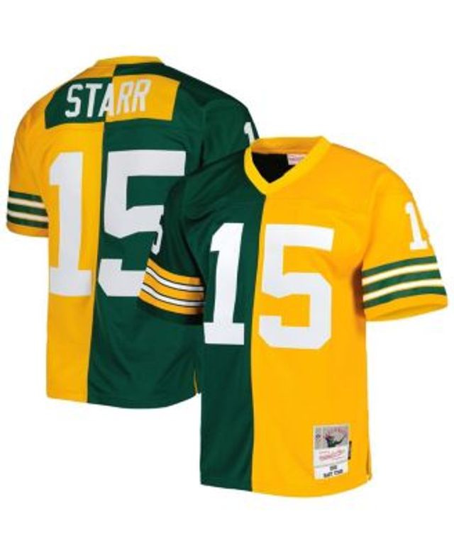 Mitchell & Ness Men's Bart Starr Green, Gold Green Bay Packers 1969 Split  Legacy Replica Jersey