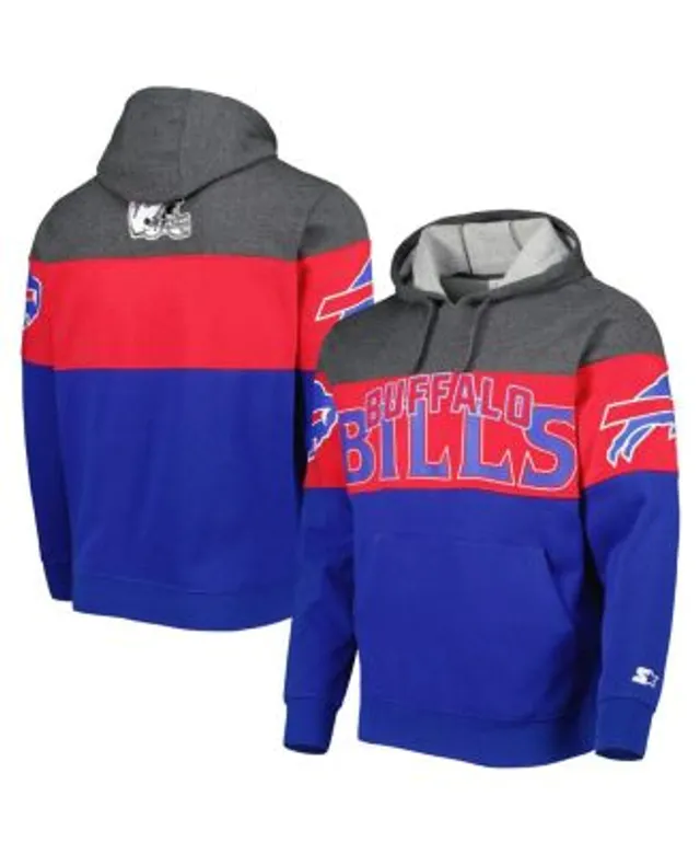 Men's Fanatics Branded Heathered Gray/Royal Buffalo Bills by Design Raglan Pullover Hoodie