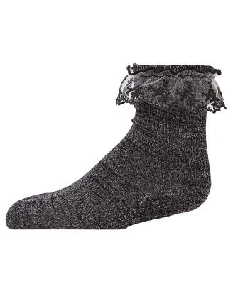 Girl's Step and Shimmer Ruffle Quarter Crew Socks