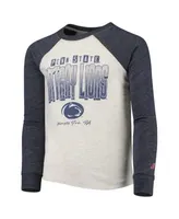 Lids Atlanta Braves Youth Cooperstown Collection Raglan Tri-Blend Long  Sleeve T-Shirt - Heather Charcoal/Heather Navy