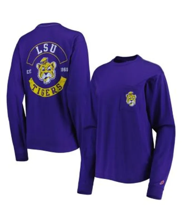 Women's Purple LSU Tigers Tie-Dye Long Sleeve Jersey T-Shirt