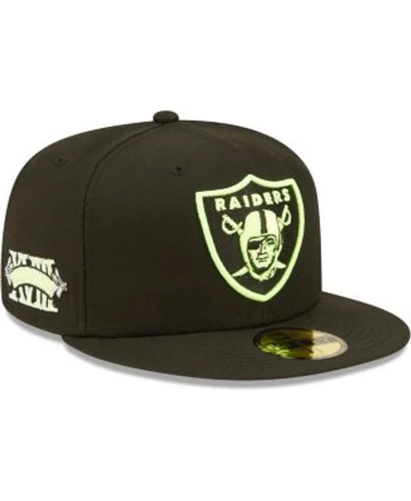 Las Vegas Raiders New Era Custom Black Patches All Over 59FIFTY Fitted Hat, 7 5/8 / Black