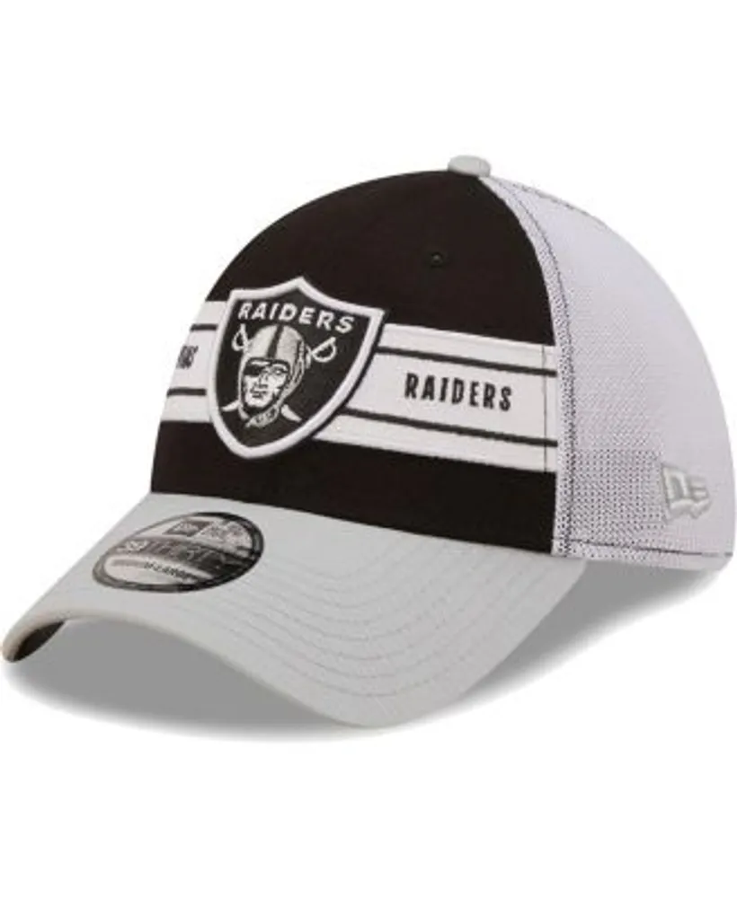 Men's New Era Black Las Vegas Raiders Gulch 39THIRTY Flex Hat Size: Medium/Large