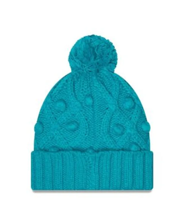 Men's New Era Aqua Miami Dolphins Toasty Cover Cuffed Knit Hat with Pom