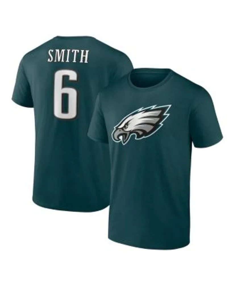 DeVonta Smith Philadelphia Eagles Youth Black Name & Number Logo Long  Sleeve T-Shirt 