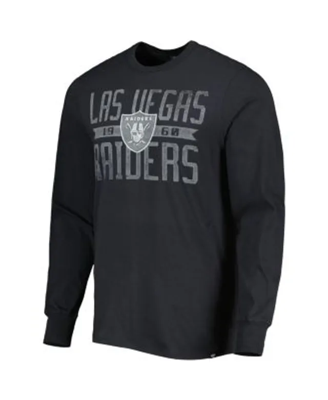 Las Vegas Raiders New Era Throwback Raglan Long Sleeve T-Shirt - Black