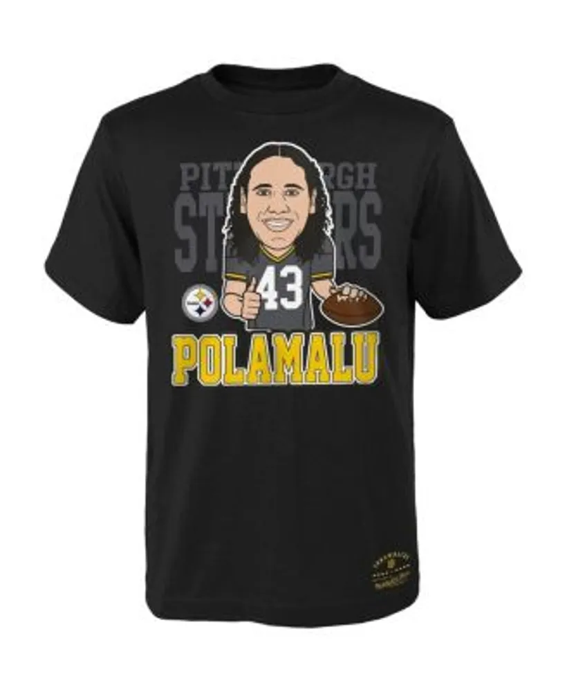 Men's Mitchell & Ness Troy Polamalu Black Pittsburgh Steelers