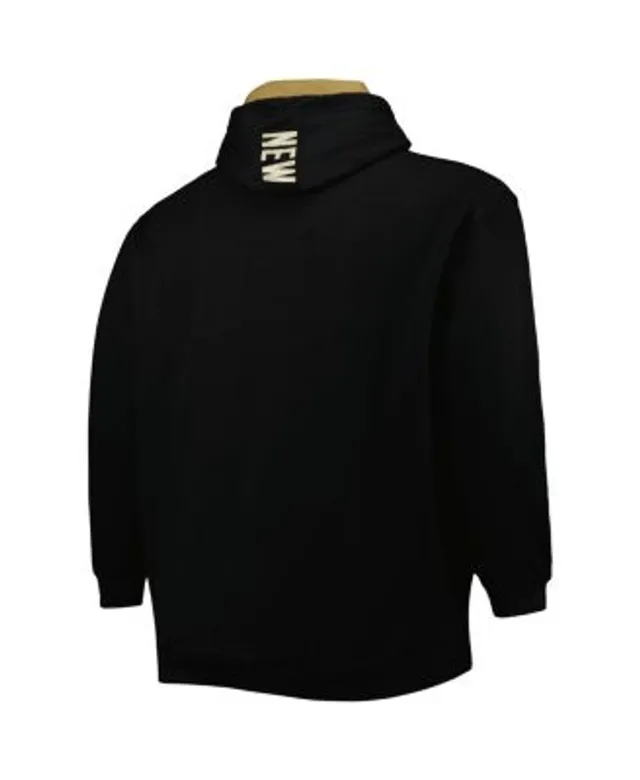 PROFILE Men's Black New Orleans Saints Big & Tall Quarter-Zip Top