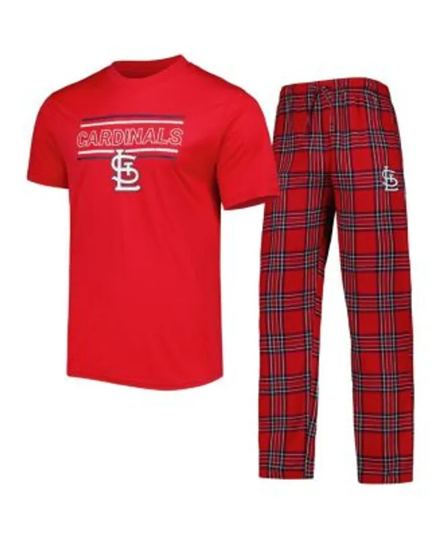 Men's Concepts Sport White/Navy St. Louis Cardinals Big & Tall Pinstripe Sleep Set