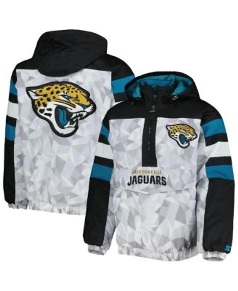 Starter Men's White, Black Jacksonville Jaguars Thursday Night Gridiron  Raglan Half-Zip Hooded Jacket