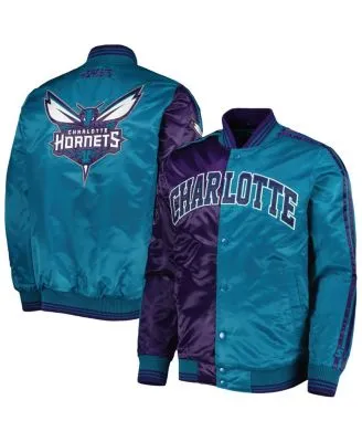 Men's Starter Teal Charlotte Hornets Home Game Satin Full-Snap Varsity Jacket Size: Large