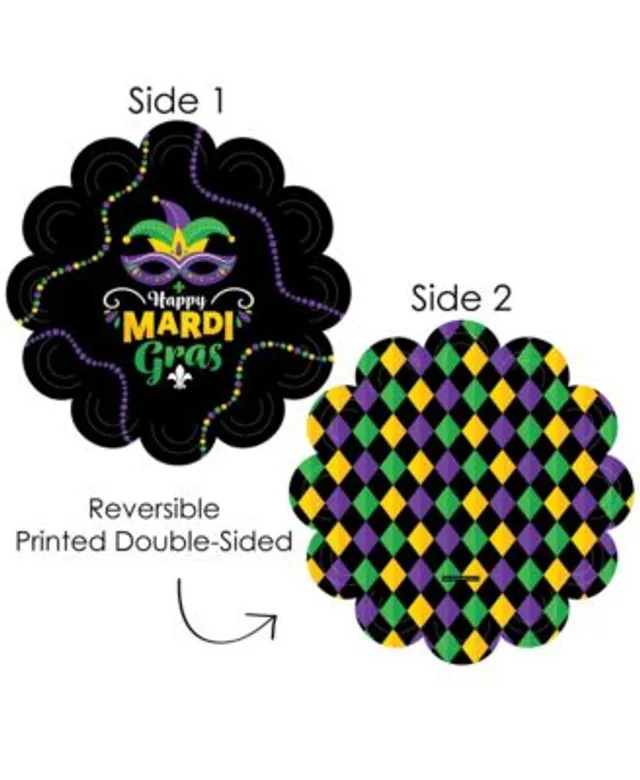 Big Dot of Happiness Mardi Gras - Masquerade Decorations - Tree Ornaments -  Set of 12