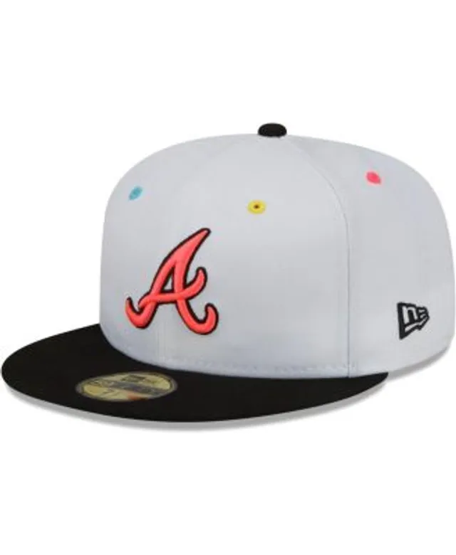 Men's New Era White/Gray Atlanta Braves 1995 World Series Side Patch Peach Undervisor 59FIFTY Fitted Hat