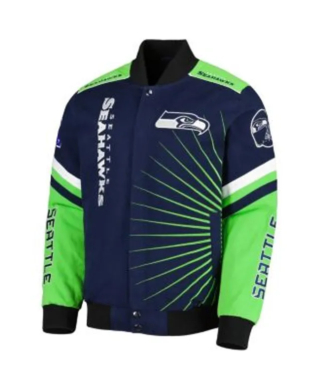 Men's Nike College Navy Seattle Seahawks Sideline Bomber Full-Zip Jacket