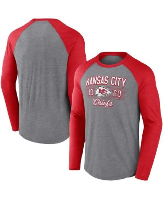 Men's Fanatics Branded Red/Heathered Gray Kansas City Chiefs Colorblock T-Shirt