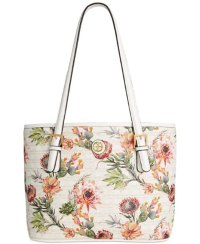 Giani Bernini Block Signature Tote, Created for Macy's - Ivory/Silver