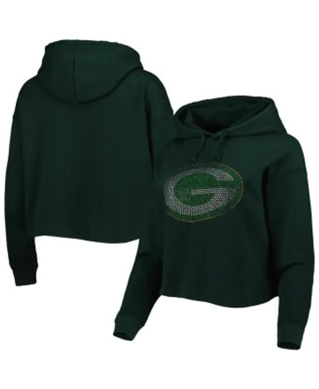 Women's Refried Apparel White Green Bay Packers Sustainable Crop Dolman  Pullover Hoodie