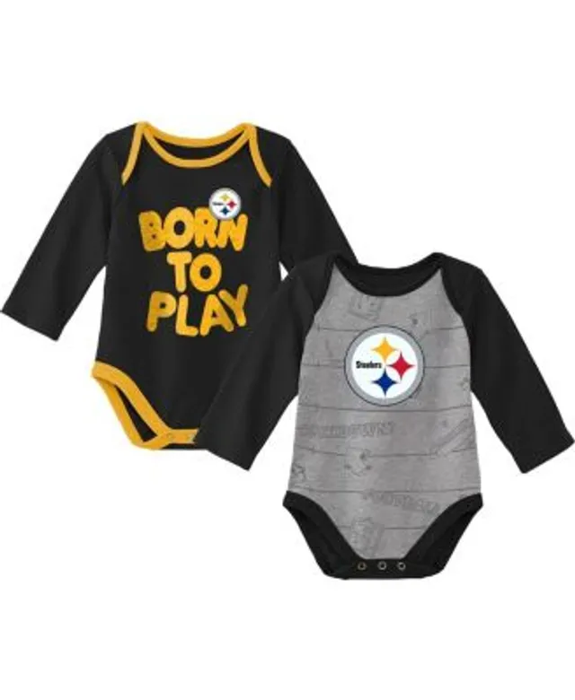 Lids Pittsburgh Pirates Newborn & Infant Little Fan Two-Pack Bodysuit Set -  Black/Heather Gray