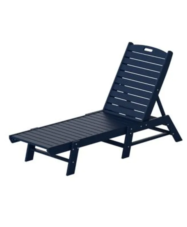 Outsunny Outdoor Rattan Wicker Rocking Chair Patio Recliner with Soft Cushion, Adjustable Footrest, Max. 135 Degree Backrest, Blue