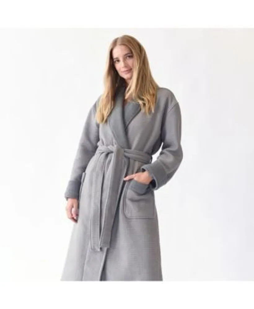 Grey Waffle Long Bath Robe