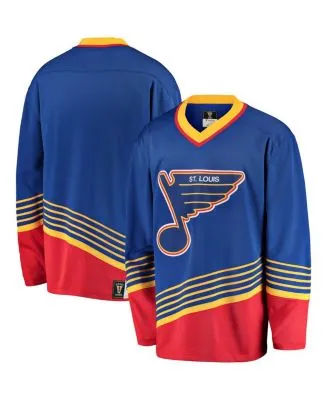 Men's Starter Navy/Blue St. Louis Blues Cross Check Jersey V-Neck