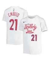Men's Nike Joel Embiid Royal Philadelphia 76ers Name & Number T-Shirt
