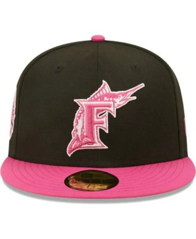 New Era Men's Black, Pink Florida Marlins 2003 World Series Champions  Passion 59FIFTY Fitted Hat