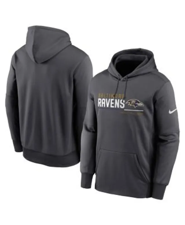 Nike Men's Anthracite Baltimore Ravens Prime Logo Name Split Pullover Hoodie