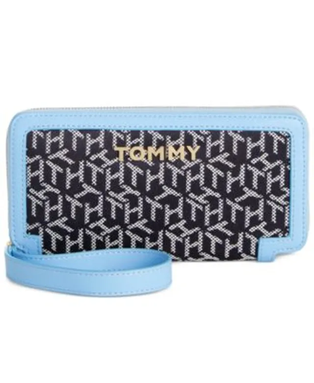 COACH Washed Denim and Leather Signature Small Wristlet - Macy's