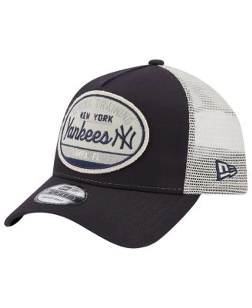 New Era Men's Navy New York Yankees 2023 Spring Training Patch A-Frame  Trucker 9FORTY Snapback Hat
