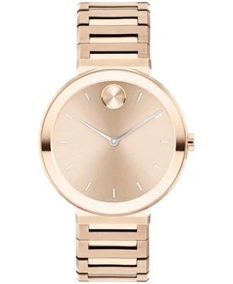 Women's Bold Horizon Swiss Quartz Ionic Plated Carnation Gold-Tone Steel Watch 34mm