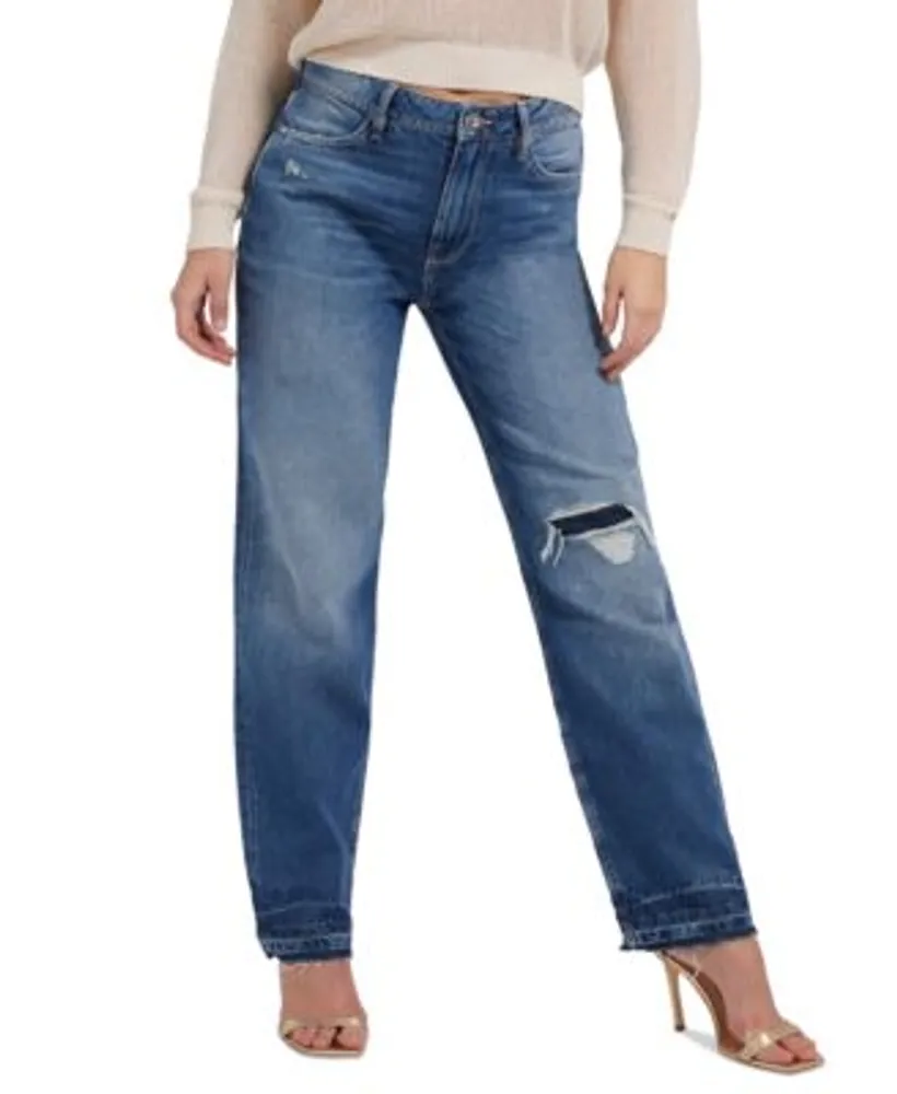 selvbiografi Trænge ind Farmakologi GUESS Women's Hollywood High-Rise Distressed Straight-Leg Jeans | The Shops  at Willow Bend