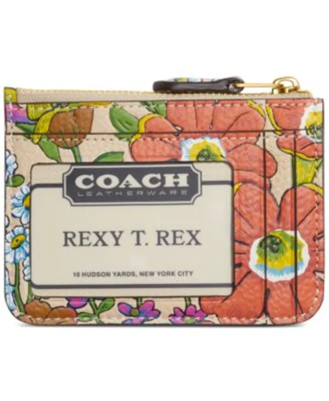 COACH Floral Printed Leather Small Wristlet - Macy's