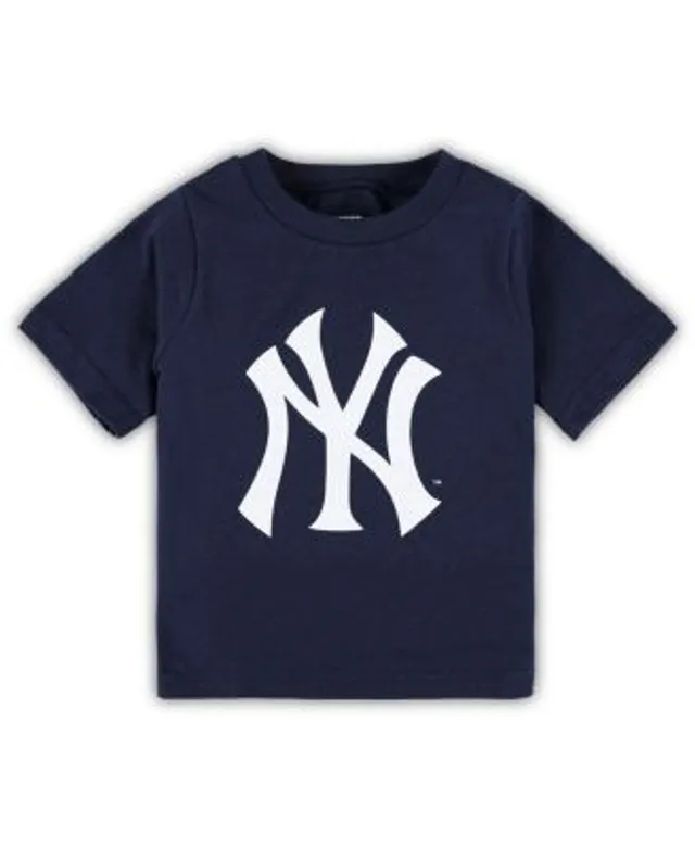 Women's New York Yankees Aaron Judge Majestic Threads White Pinstripe 3/4- Sleeve Raglan Player Name & Number T-Shirt