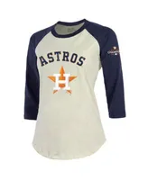 Women's Majestic Threads Navy Houston Astros 2022 World Series Champions  Long Sleeve Tri-Blend Scoop Neck T-Shirt