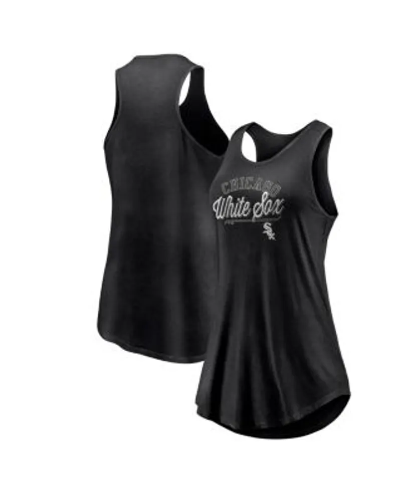 Women's Chicago White Sox Black Plus Size Racerback Scoop