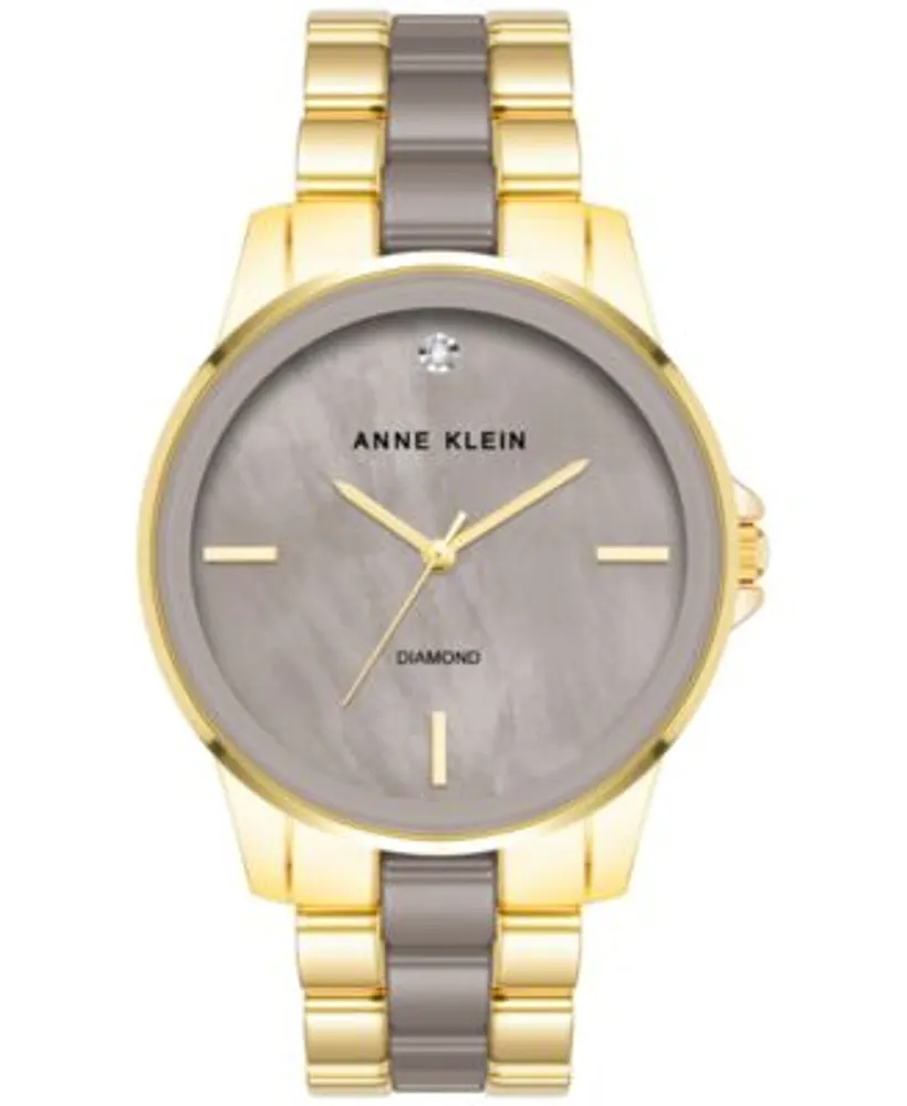 Anne Klein Womens Diamondaccent Goldtone Bracelet Watch 32mm   Banglakutir