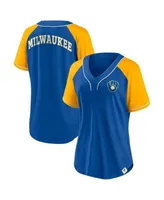 Lids Milwaukee Brewers Fanatics Branded Women's Royal/Gold True Classic  League Diva Pinstripe Raglan V-Neck T-Shirt