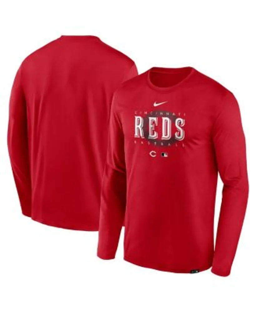 Women's Cincinnati Reds Nike Red Authentic Collection Velocity Practice  Performance V-Neck T-Shirt