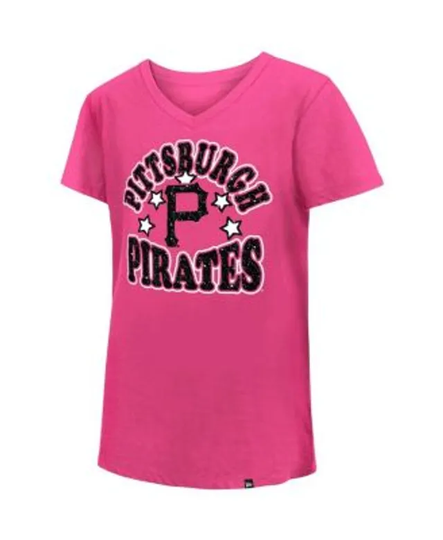 Girls Youth San Francisco Giants New Era Pink Jersey Stars V-Neck T-Shirt