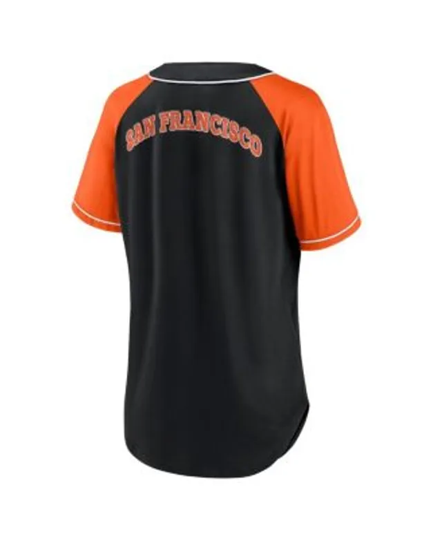 Women's Fanatics Branded Black San Francisco Giants Ultimate Style Raglan V-Neck T-Shirt