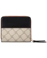 Nine West Linnette Zip Around Wristlet Wallet - Brown/Black Logo